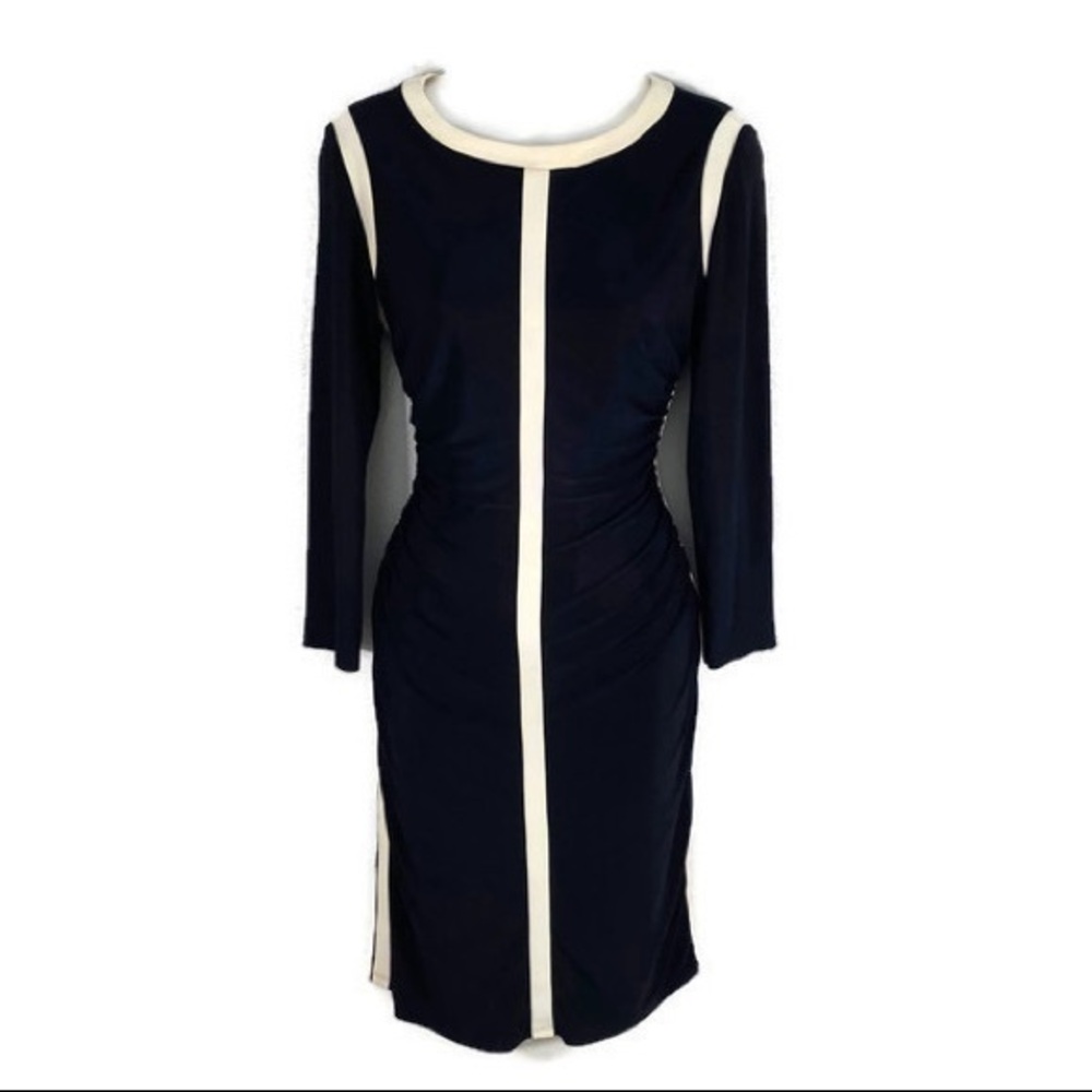 Ralph Lauren black ivory trim jersey dress